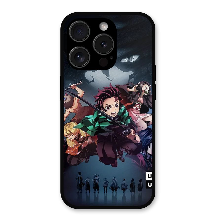 Team Demon Slayer Metal Back Case for iPhone 15 Pro