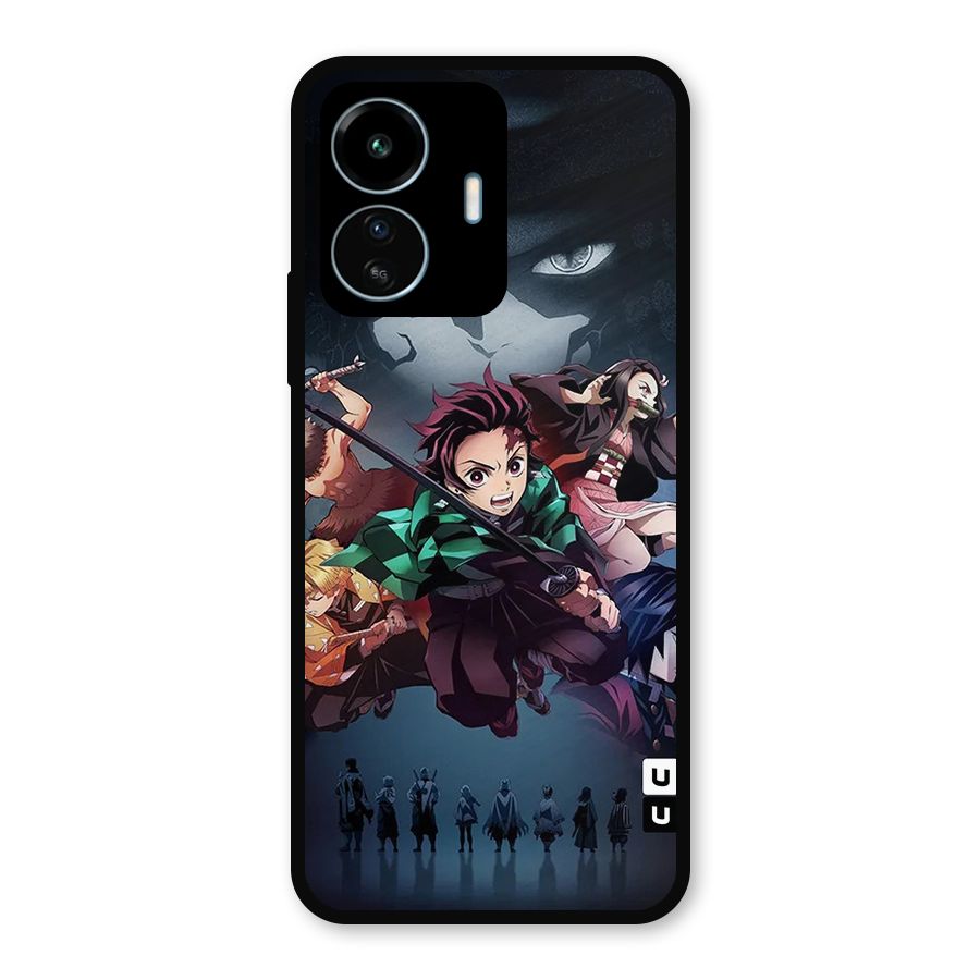 Team Demon Slayer Metal Back Case for vivo iQOO Z6 Lite 5G