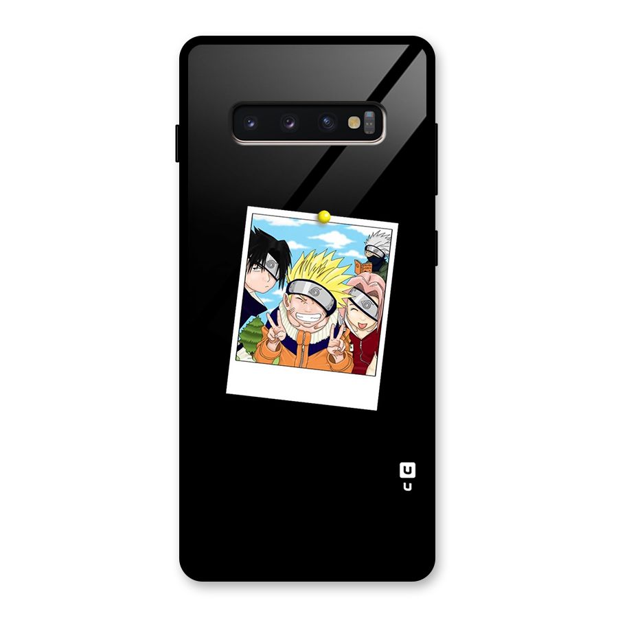 Team Kakashi Cute Glass Back Case for Galaxy S10 Plus