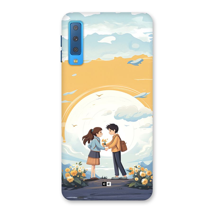 Teenage Anime Couple Back Case for Galaxy A7 (2018)