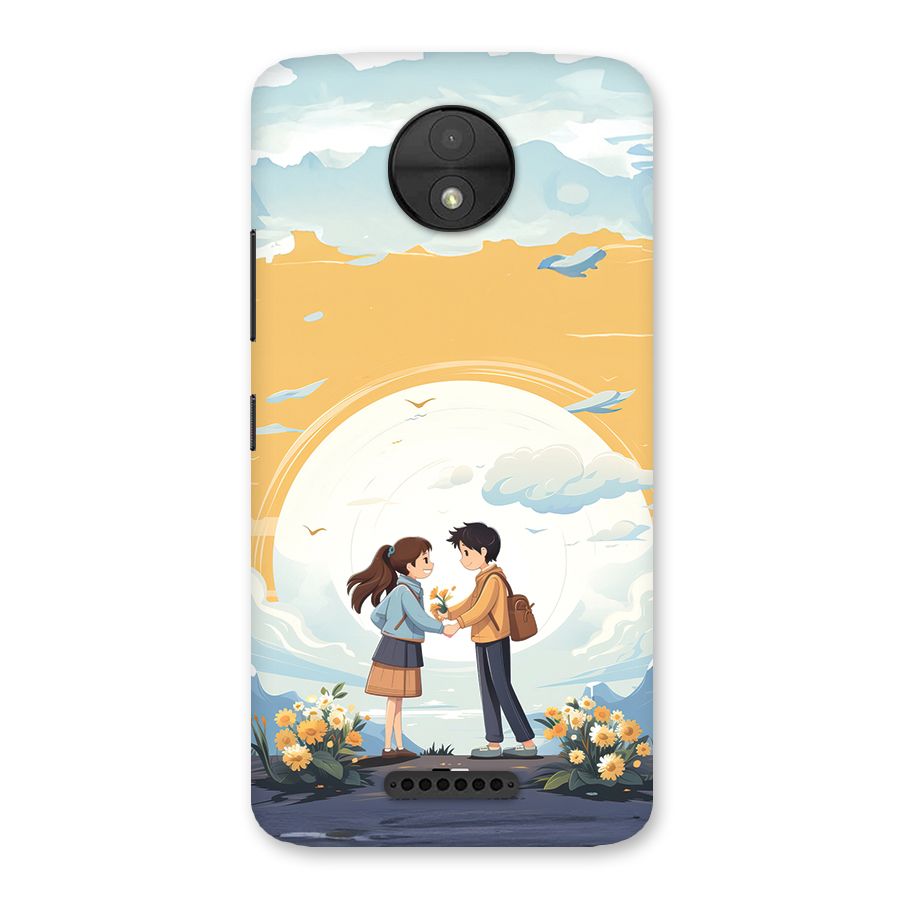 Teenage Anime Couple Back Case for Moto C