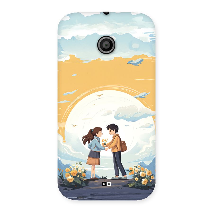 Teenage Anime Couple Back Case for Moto E