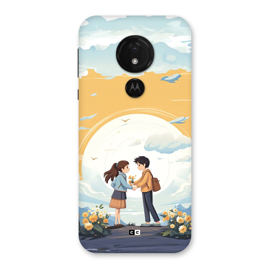 Teenage Anime Couple Back Case for Moto G7 Power