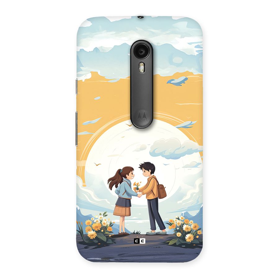 Teenage Anime Couple Back Case for Moto G Turbo