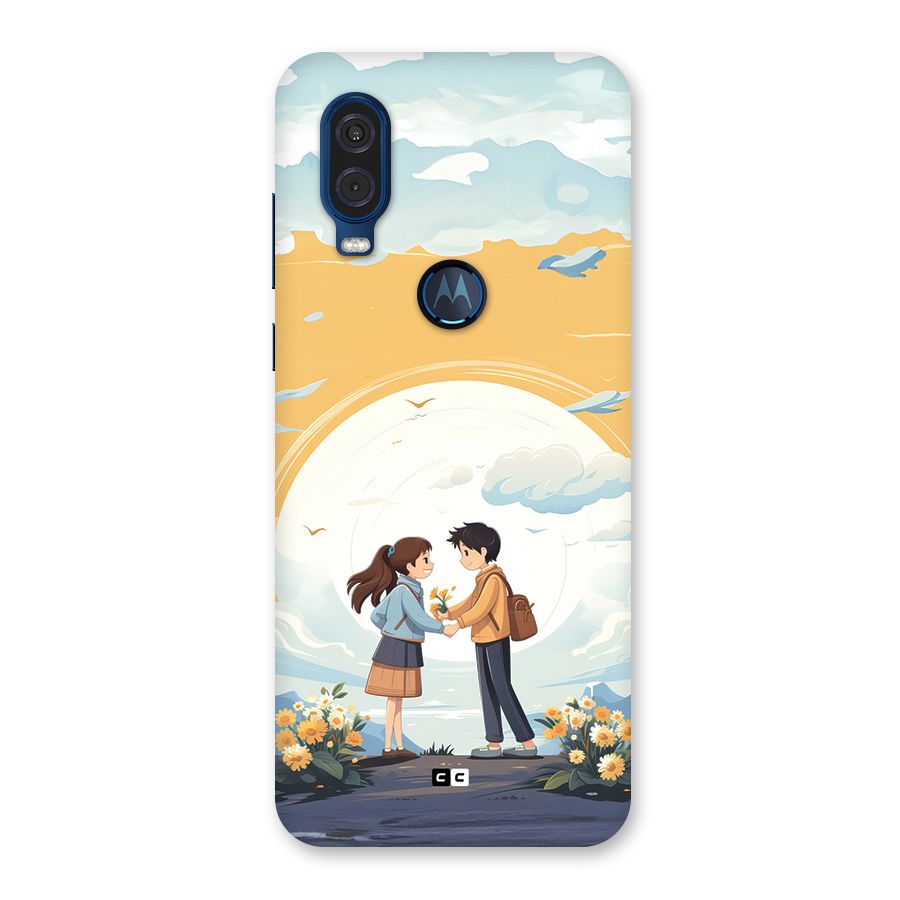 Teenage Anime Couple Back Case for Motorola One Vision