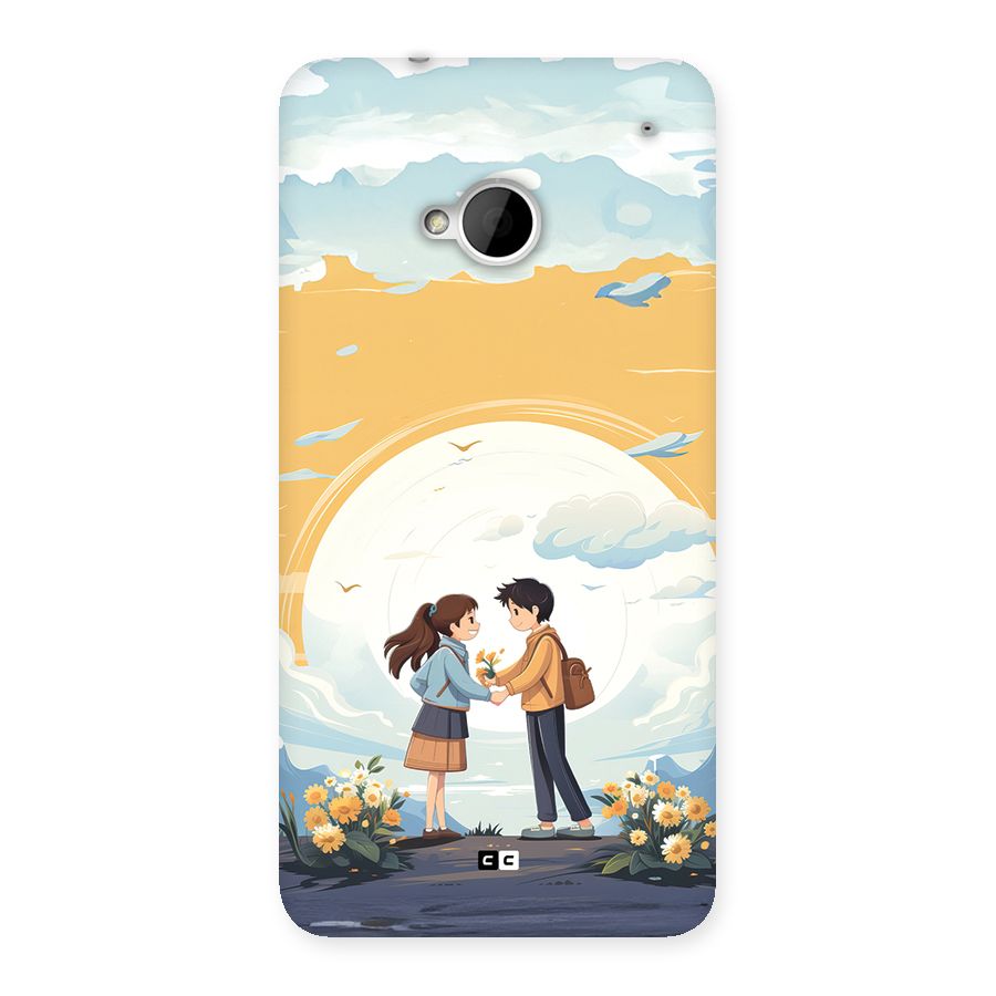 Teenage Anime Couple Back Case for One M7 (Single Sim)