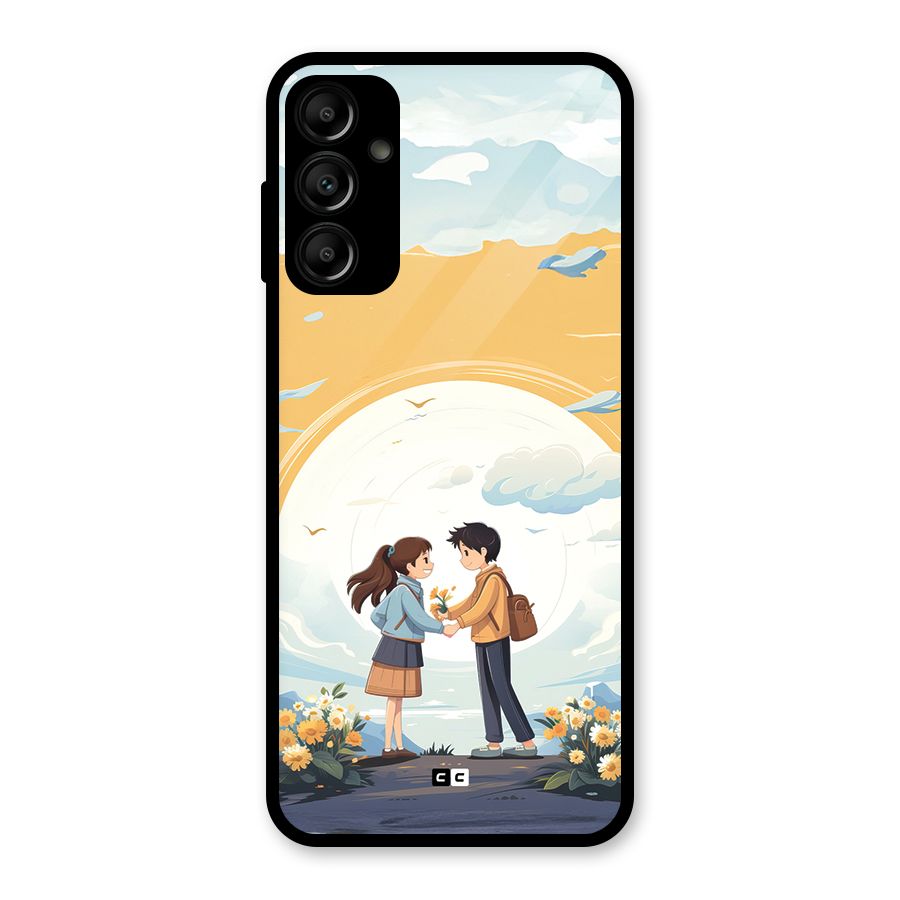 Teenage Anime Couple Glass Back Case for Galaxy A14 5G