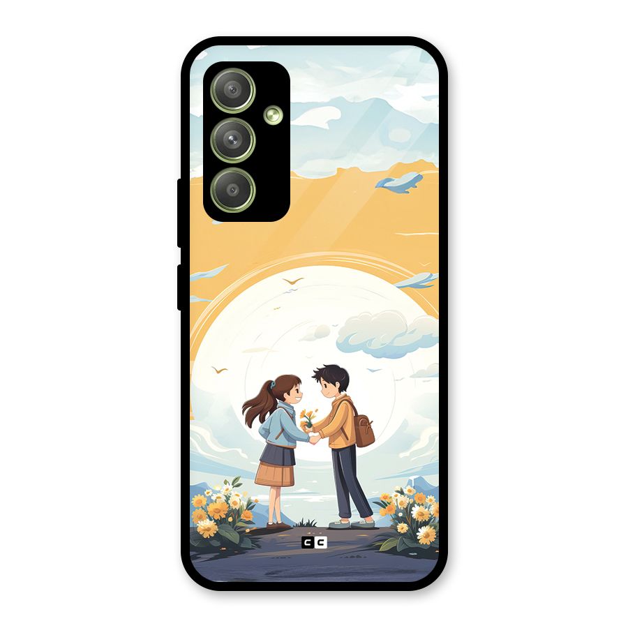Teenage Anime Couple Glass Back Case for Galaxy A54