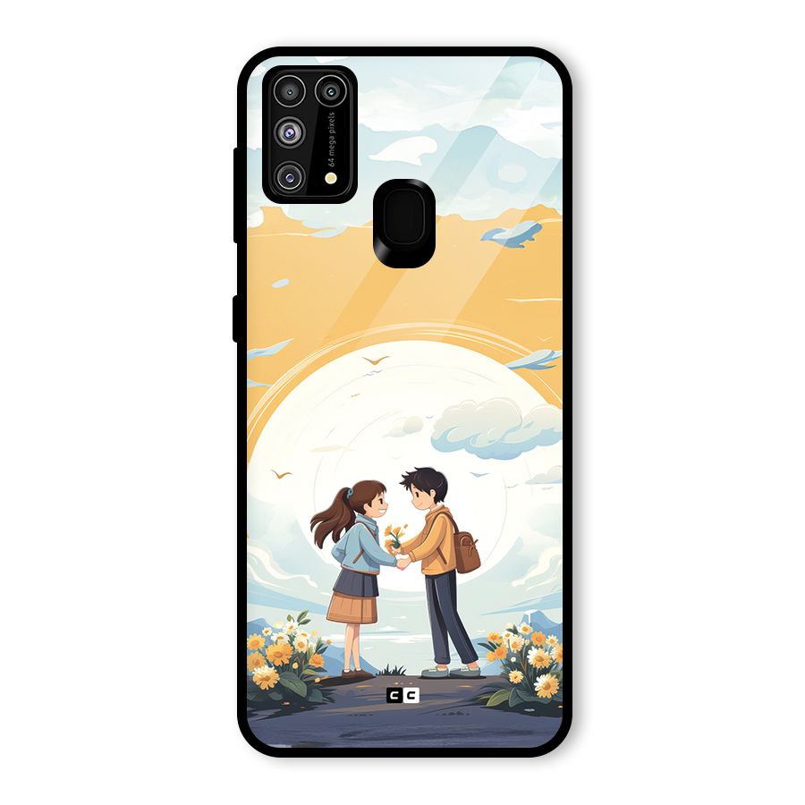 Teenage Anime Couple Glass Back Case for Galaxy M31
