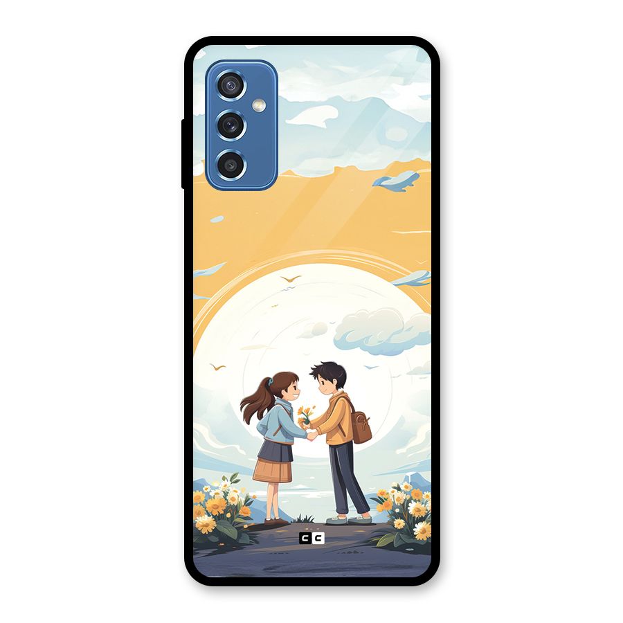 Teenage Anime Couple Glass Back Case for Galaxy M52 5G