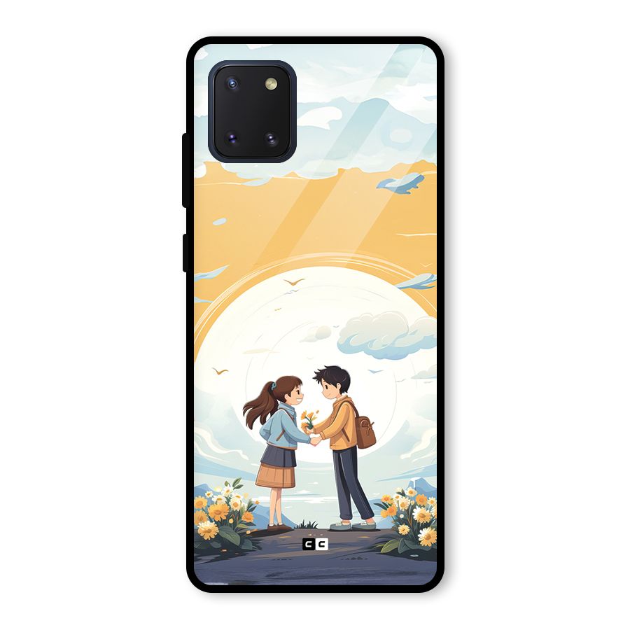 Teenage Anime Couple Glass Back Case for Galaxy Note 10 Lite
