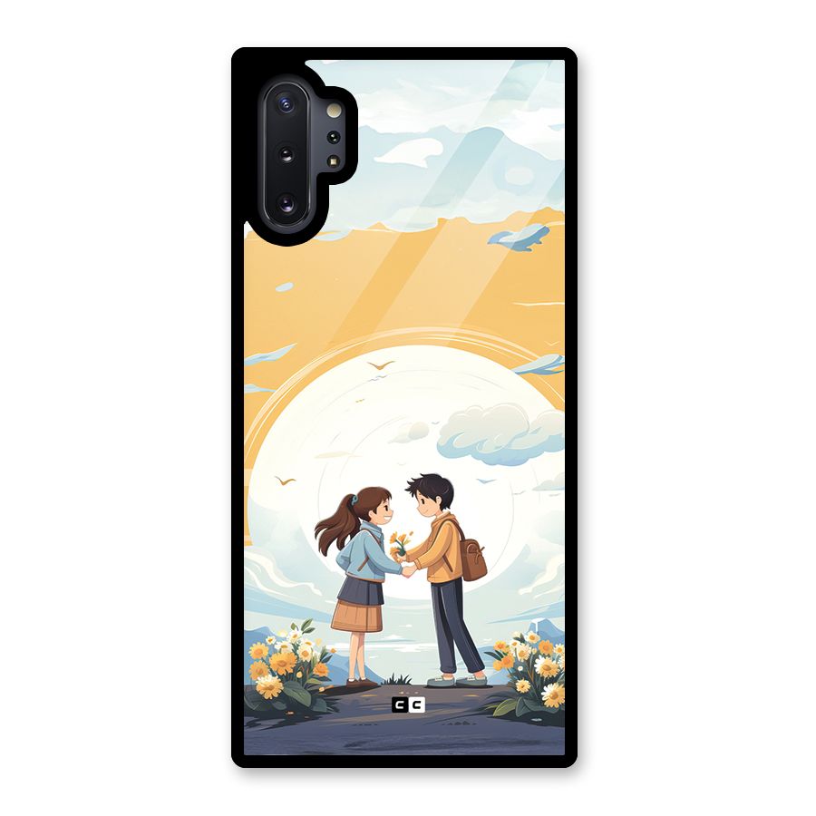 Teenage Anime Couple Glass Back Case for Galaxy Note 10 Plus