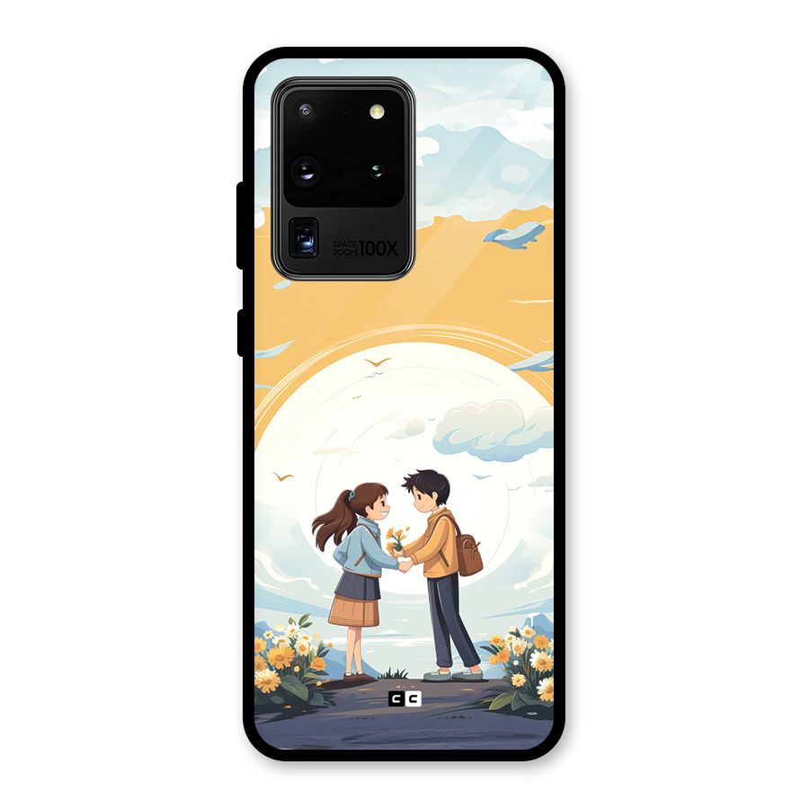Teenage Anime Couple Glass Back Case for Galaxy S20 Ultra