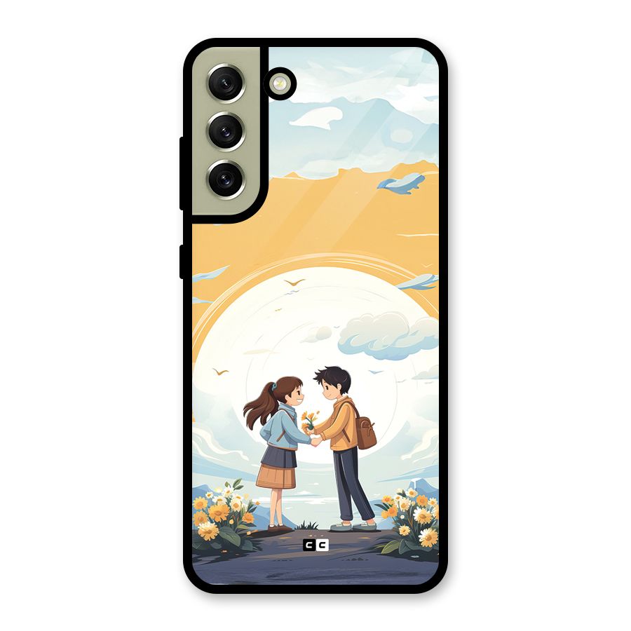 Teenage Anime Couple Glass Back Case for Galaxy S21 FE 5G