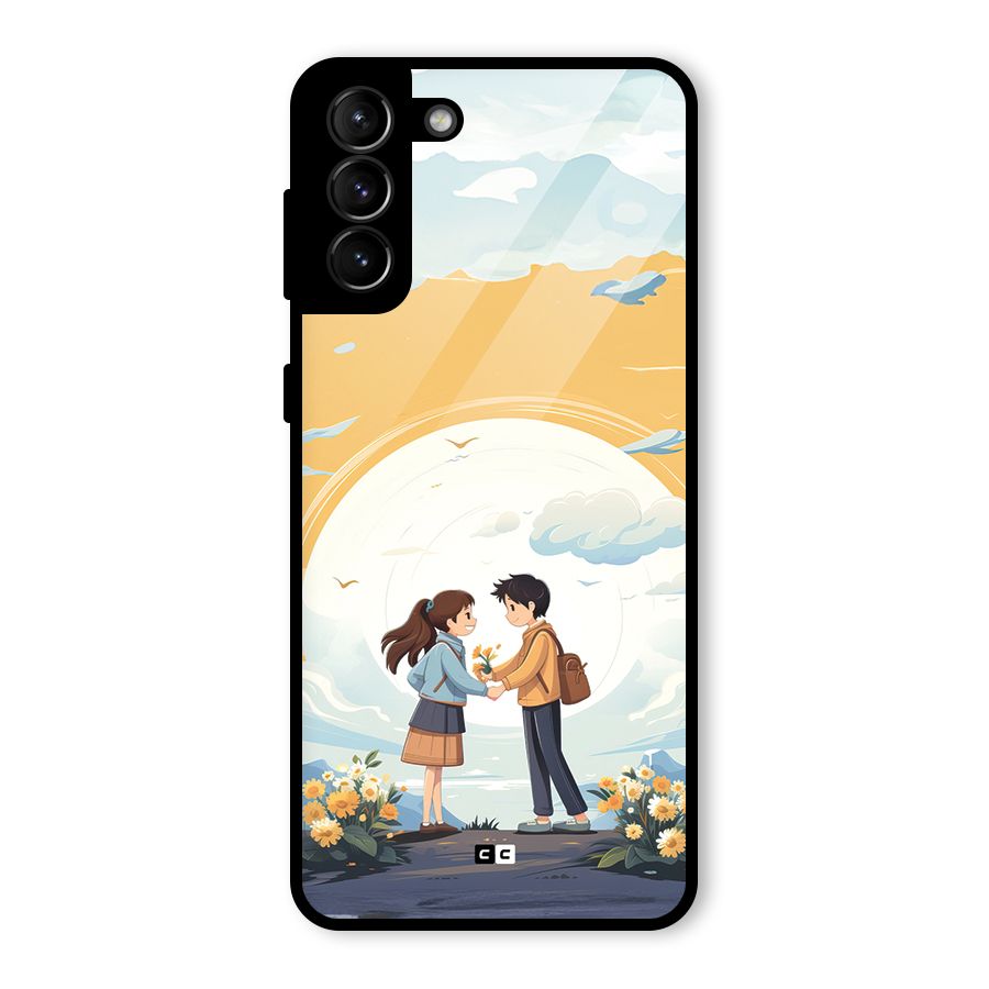 Teenage Anime Couple Glass Back Case for Galaxy S21 Plus