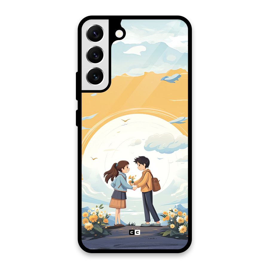 Teenage Anime Couple Glass Back Case for Galaxy S22 Plus 5G