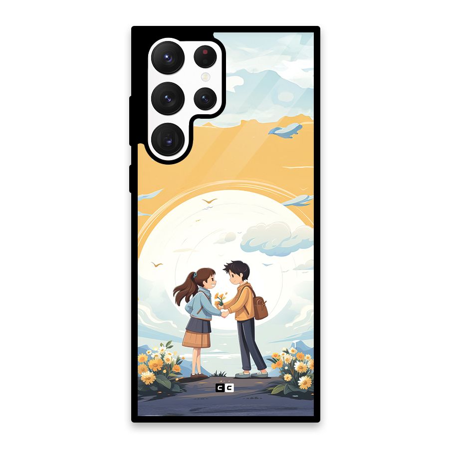 Teenage Anime Couple Glass Back Case for Galaxy S22 Ultra 5G