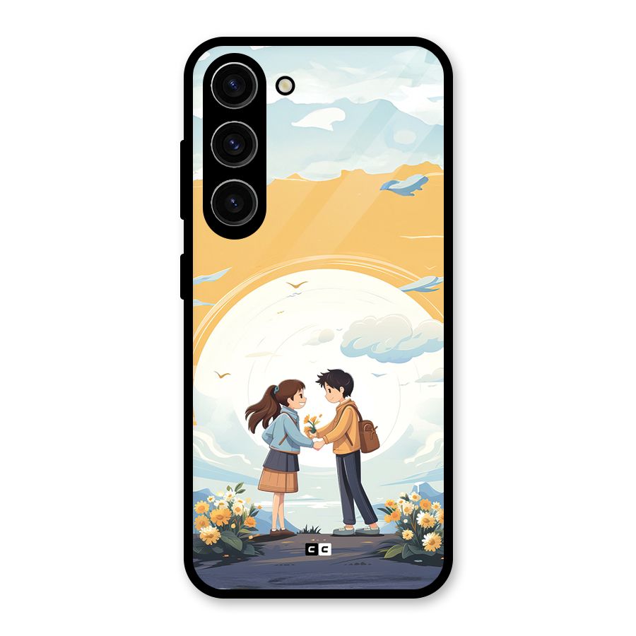 Teenage Anime Couple Glass Back Case for Galaxy S23