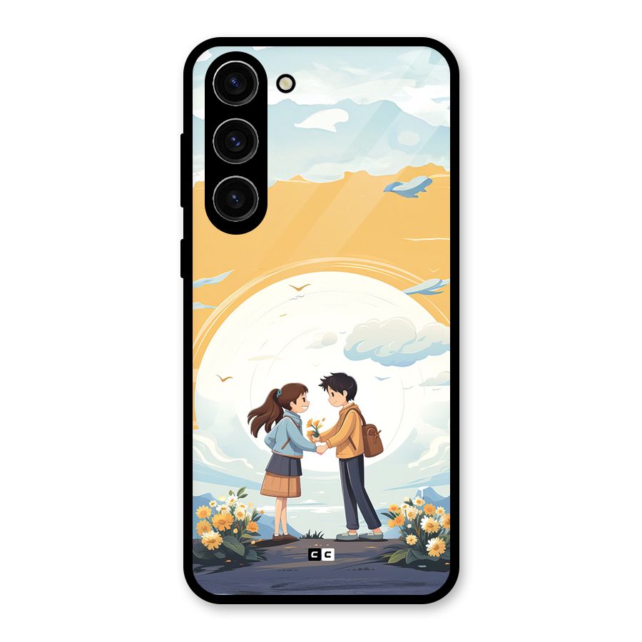 Teenage Anime Couple Glass Back Case for Galaxy S23 Plus
