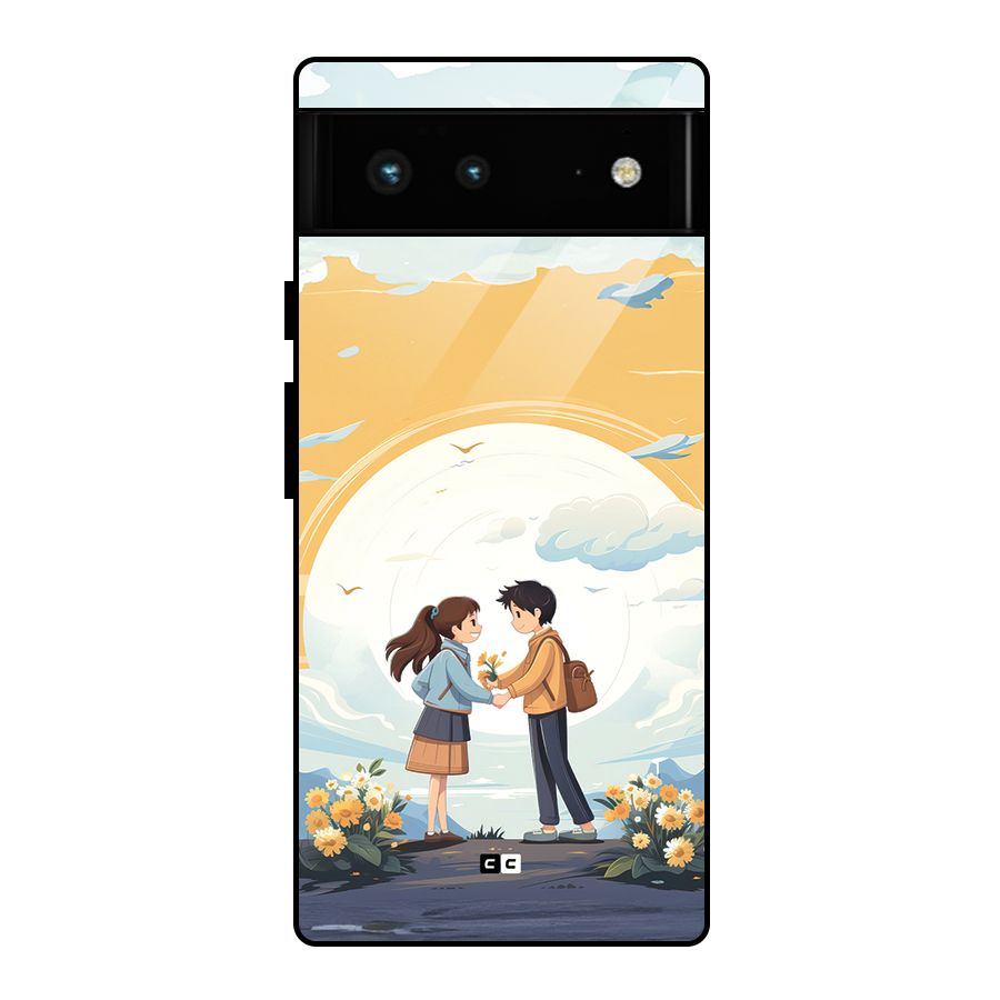 Teenage Anime Couple Glass Back Case for Google Pixel 6