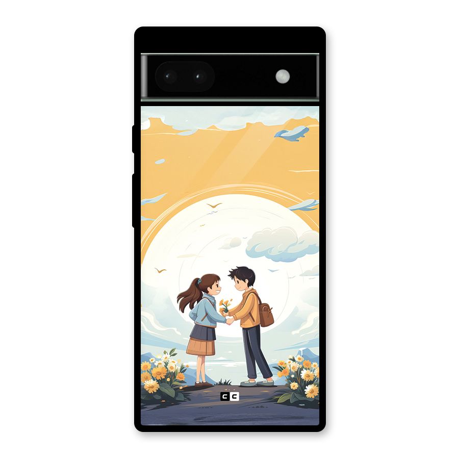 Teenage Anime Couple Glass Back Case for Google Pixel 6a