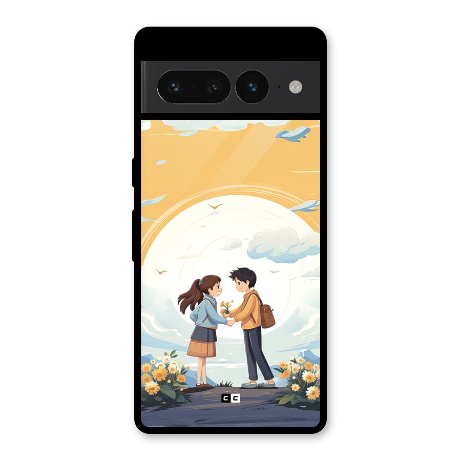 Teenage Anime Couple Glass Back Case for Google Pixel 7 Pro