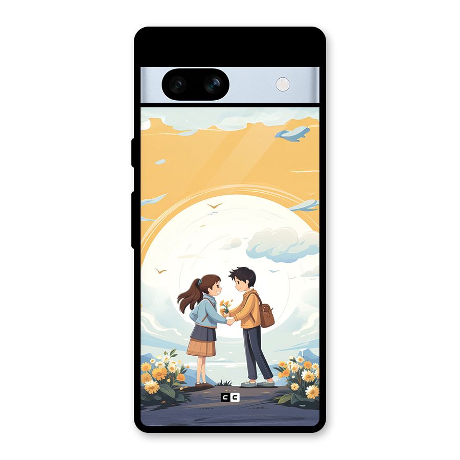 Teenage Anime Couple Glass Back Case for Google Pixel 7a