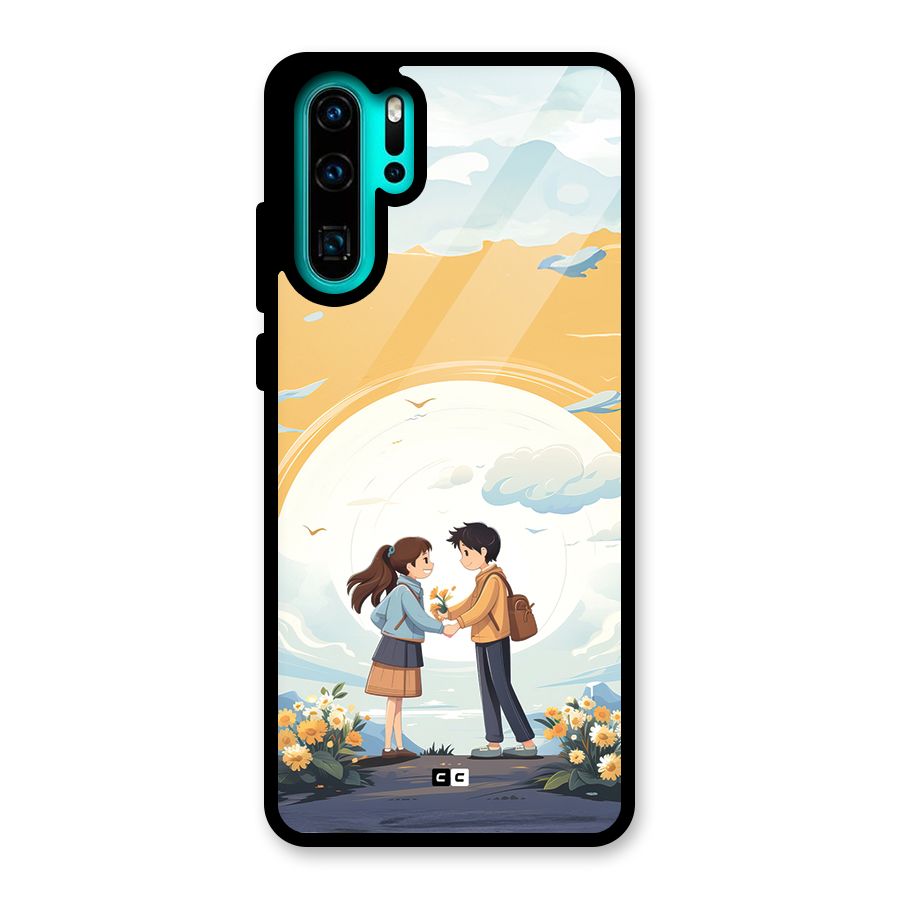 Teenage Anime Couple Glass Back Case for Huawei P30 Pro