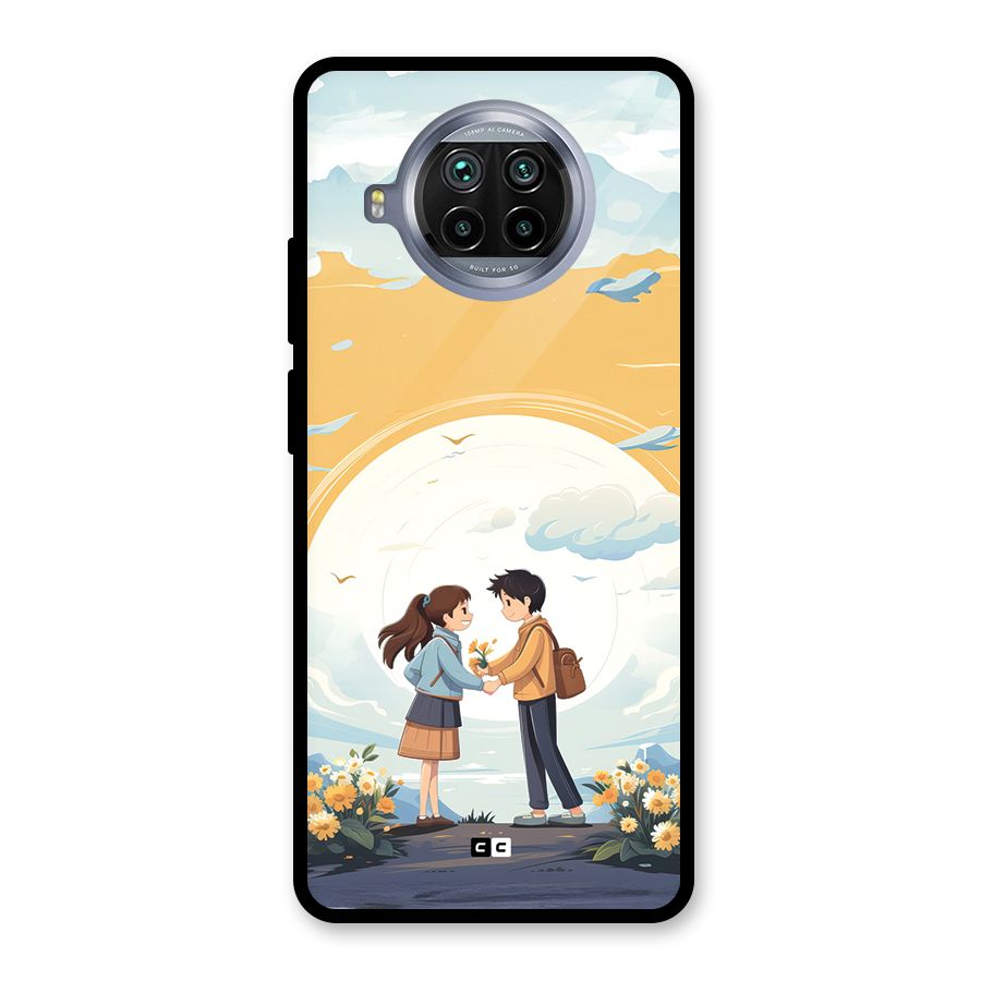 Teenage Anime Couple Glass Back Case for Mi 10i