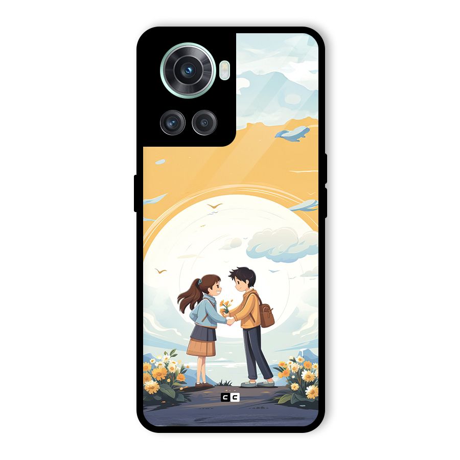 Teenage Anime Couple Glass Back Case for OnePlus 10R