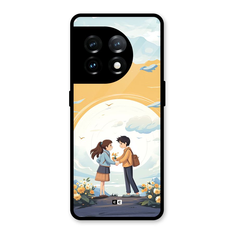Teenage Anime Couple Glass Back Case for OnePlus 11