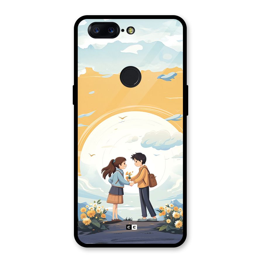 Teenage Anime Couple Glass Back Case for OnePlus 5T