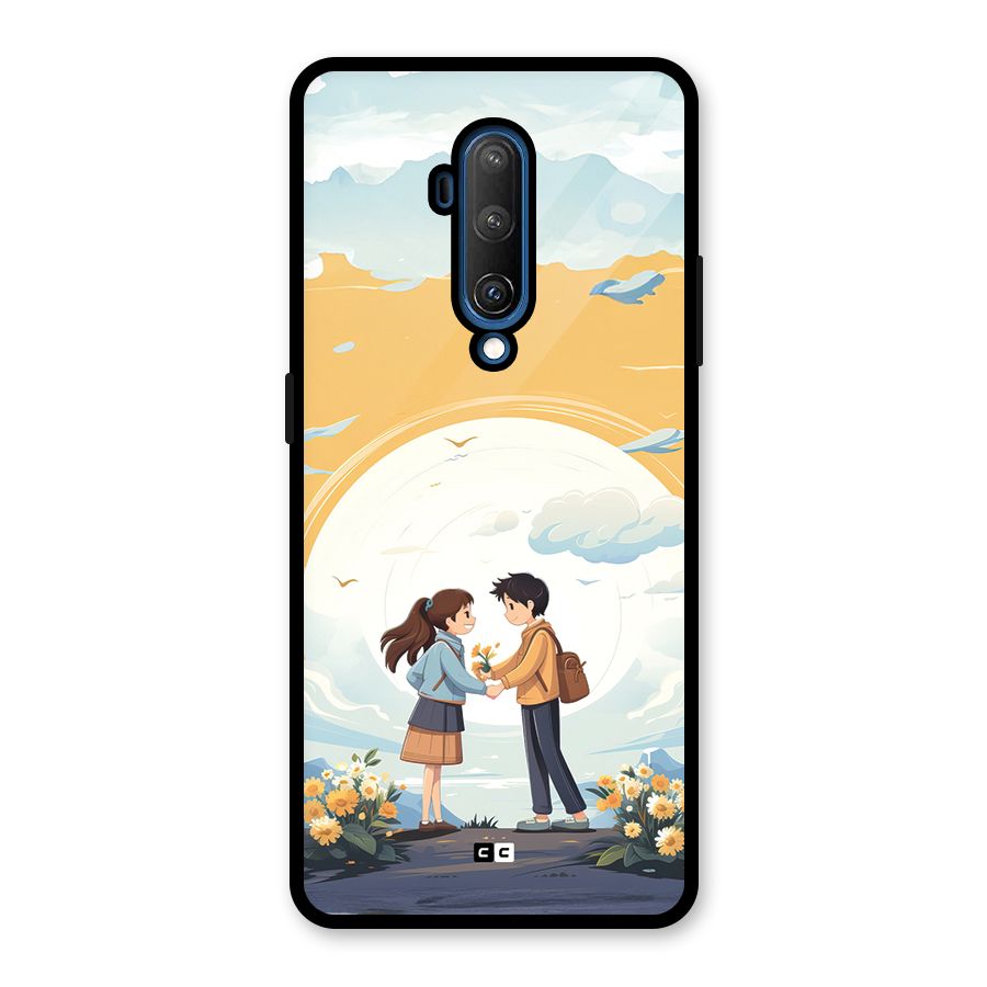 Teenage Anime Couple Glass Back Case for OnePlus 7T Pro