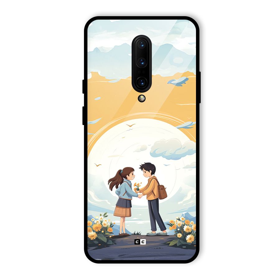 Teenage Anime Couple Glass Back Case for OnePlus 7 Pro