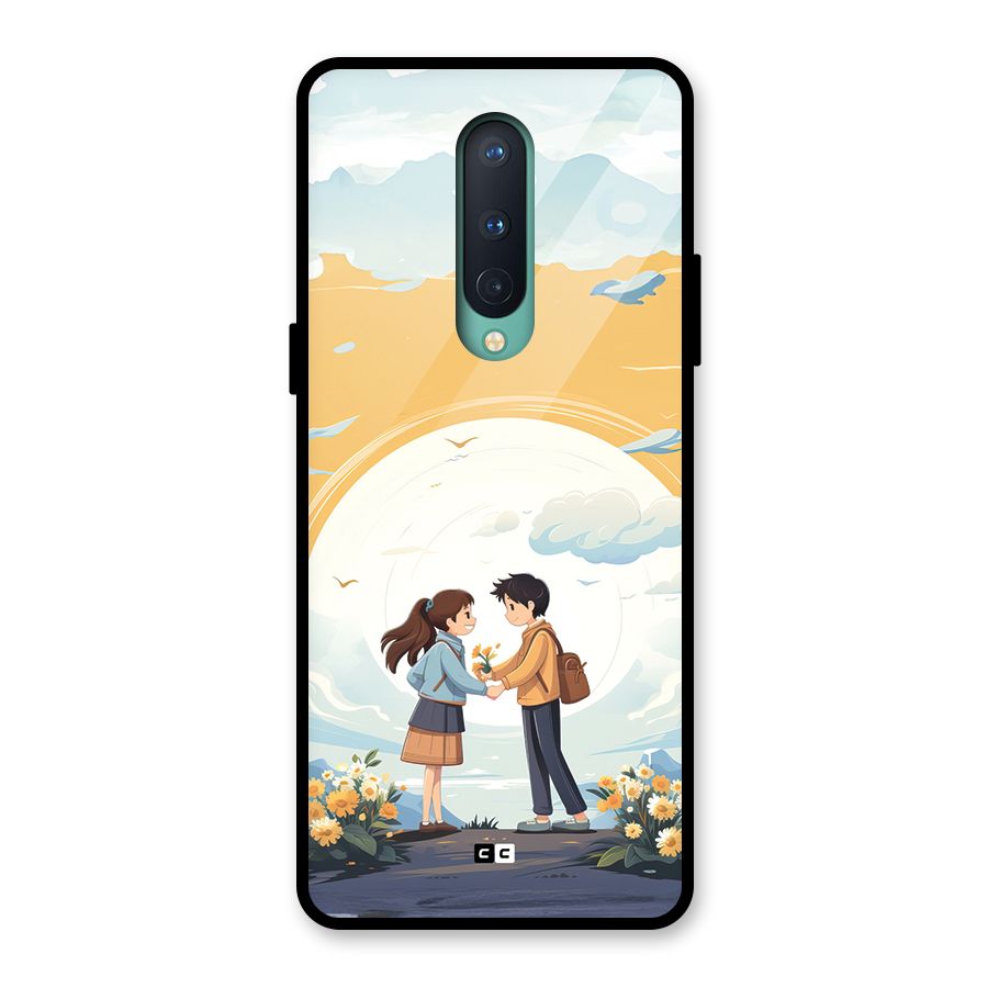 Teenage Anime Couple Glass Back Case for OnePlus 8