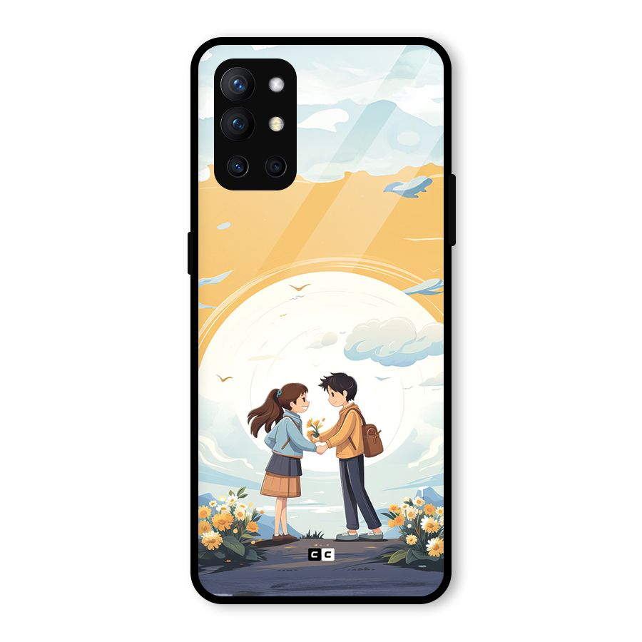 Teenage Anime Couple Glass Back Case for OnePlus 9R