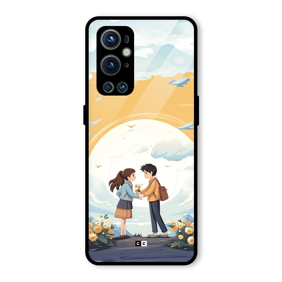 Teenage Anime Couple Glass Back Case for OnePlus 9 Pro