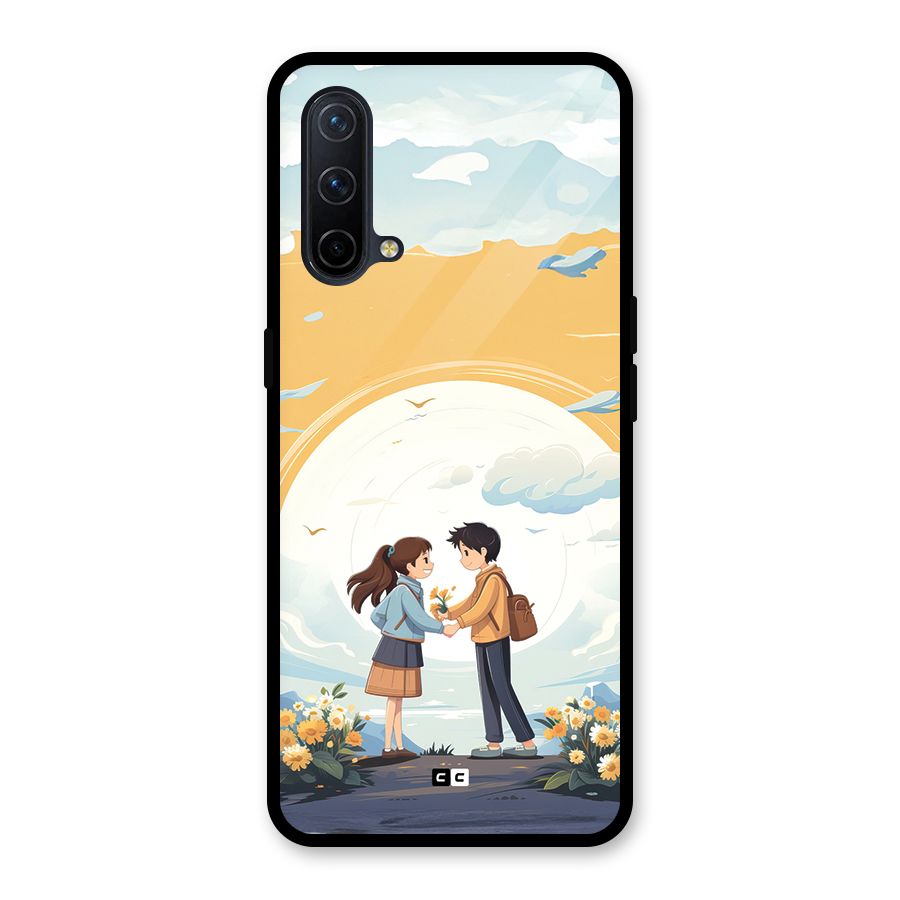 Teenage Anime Couple Glass Back Case for OnePlus Nord CE 5G
