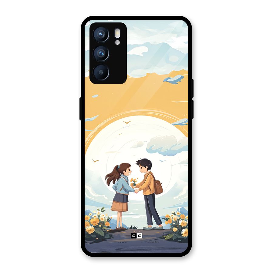 Teenage Anime Couple Glass Back Case for Oppo Reno6 5G