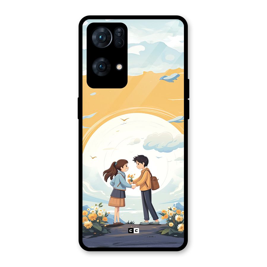 Teenage Anime Couple Glass Back Case for Oppo Reno7 Pro 5G