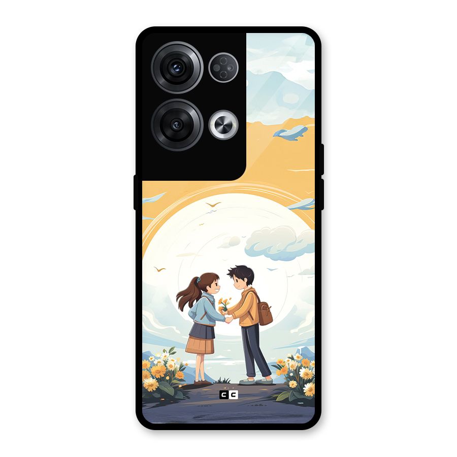 Teenage Anime Couple Glass Back Case for Oppo Reno8 Pro 5G