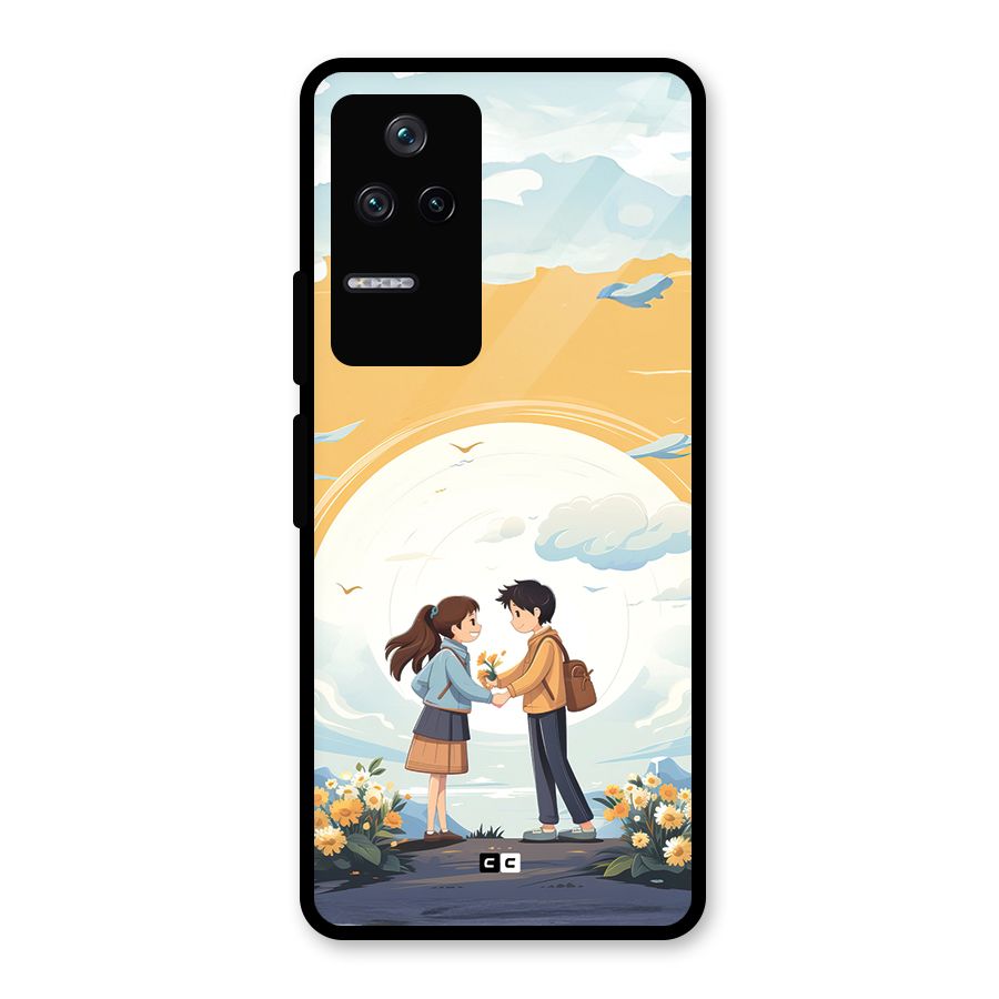 Teenage Anime Couple Glass Back Case for Poco F4 5G