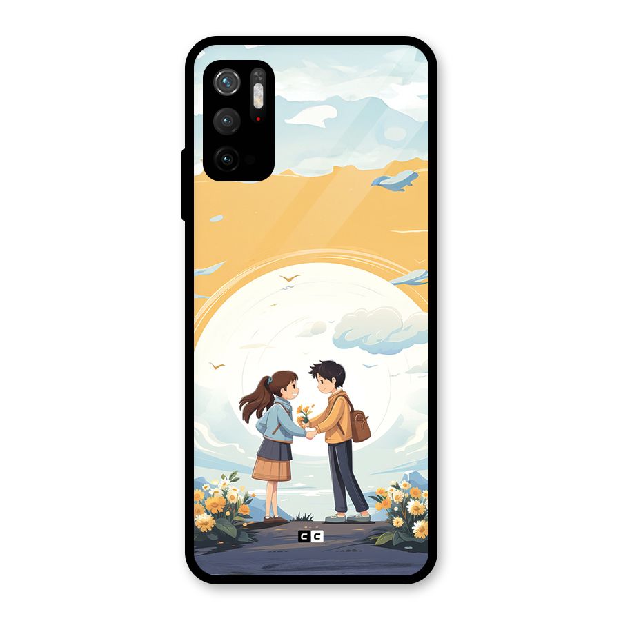 Teenage Anime Couple Glass Back Case for Poco M3 Pro 5G