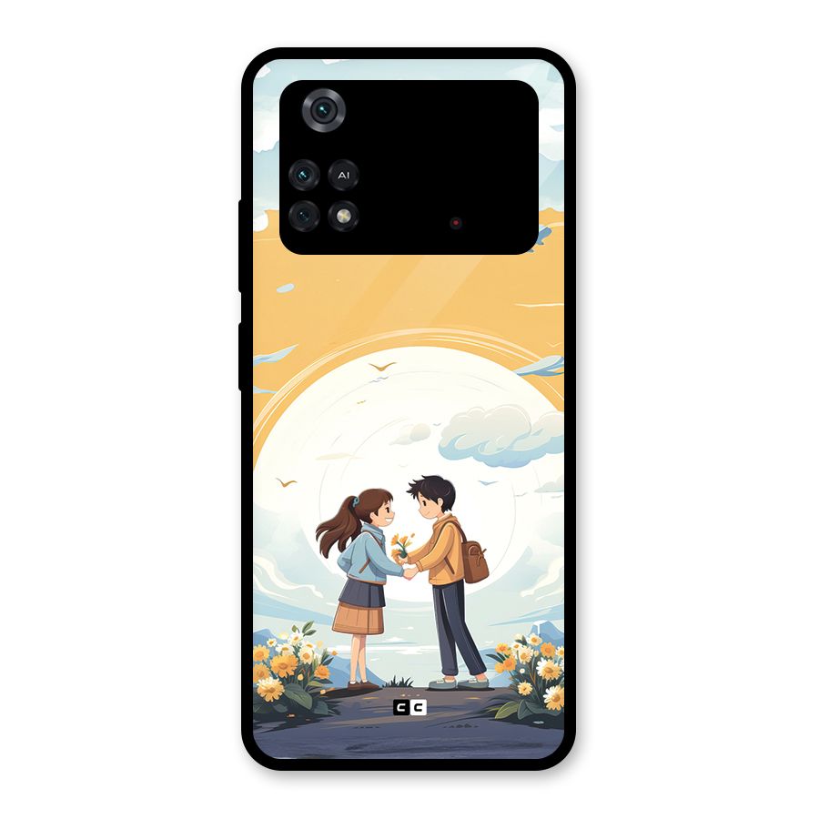 Teenage Anime Couple Glass Back Case for Poco M4 Pro 4G