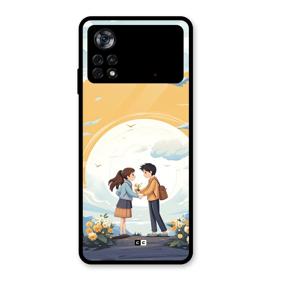Teenage Anime Couple Glass Back Case for Poco X4 Pro 5G
