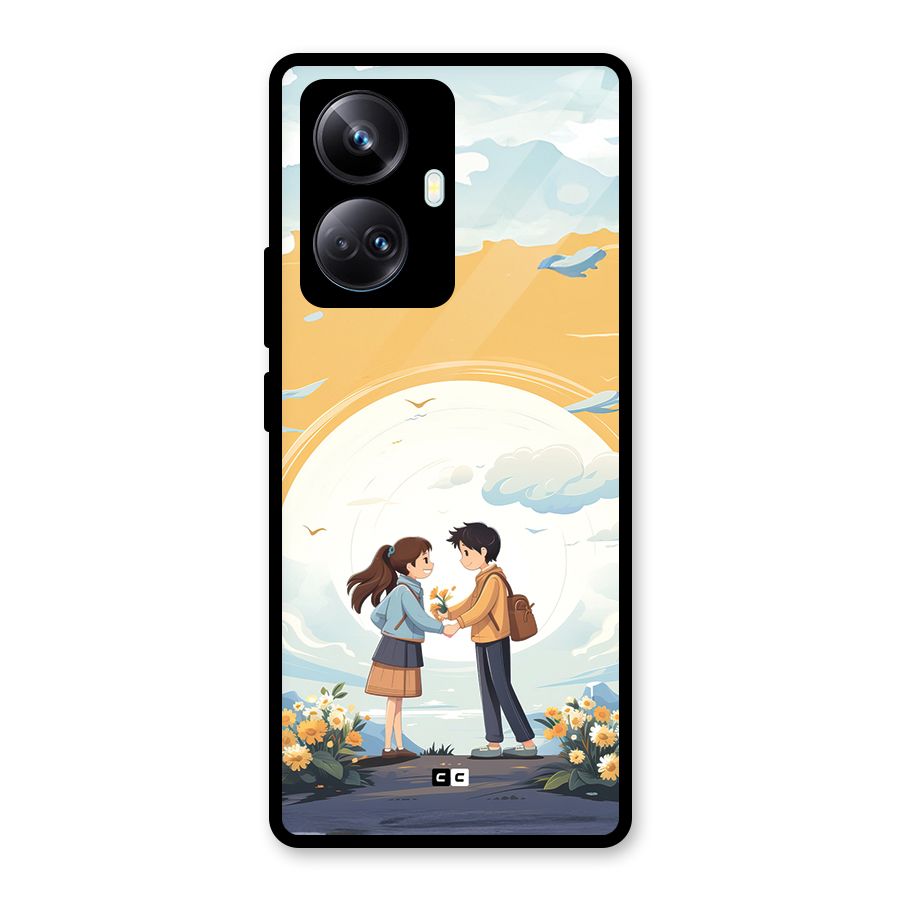 Teenage Anime Couple Glass Back Case for Realme 10 Pro Plus