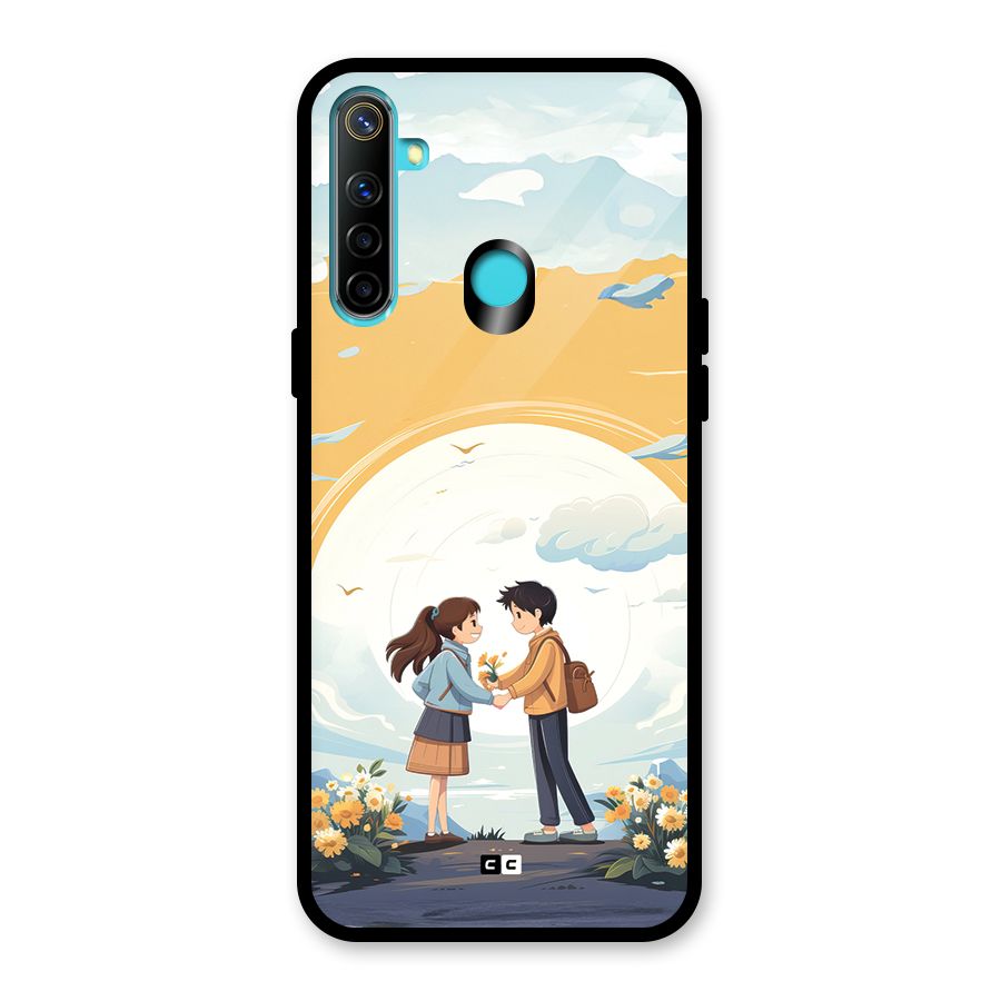 Teenage Anime Couple Glass Back Case for Realme 5i