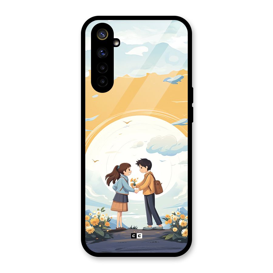 Teenage Anime Couple Glass Back Case for Realme 6
