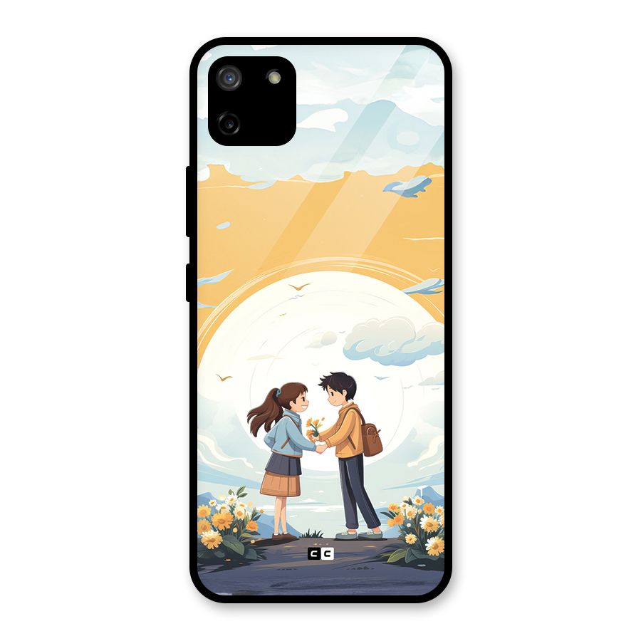 Teenage Anime Couple Glass Back Case for Realme C11