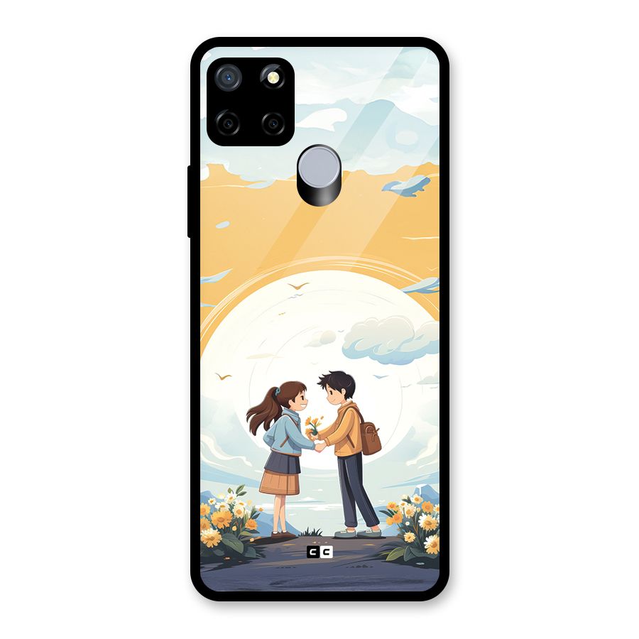 Teenage Anime Couple Glass Back Case for Realme C12